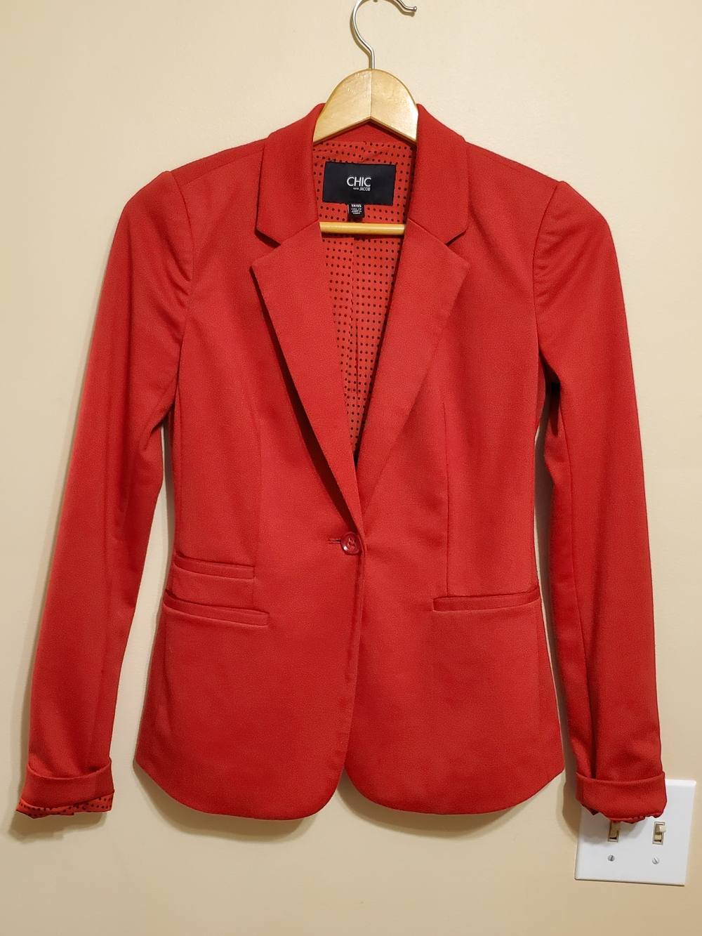 CHIC Red Tailored Single-Button Blazer - Picture 9 of 10